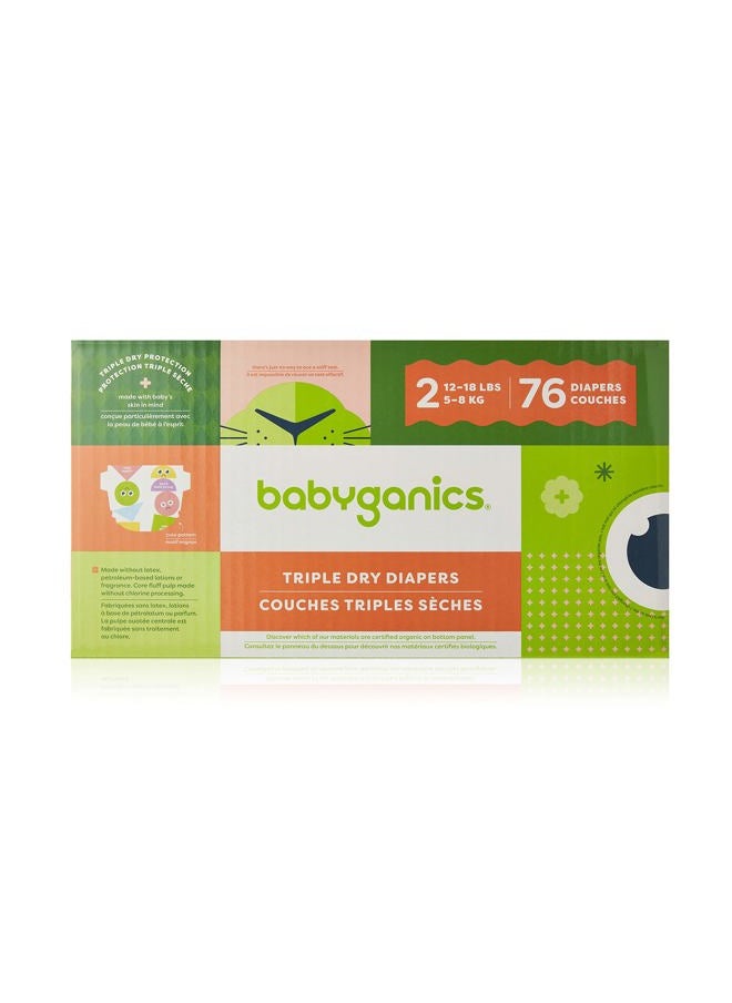 Babyganics Diapers, Size 1, 80 ct, Ultra Absorbent Diapers  - Image 1