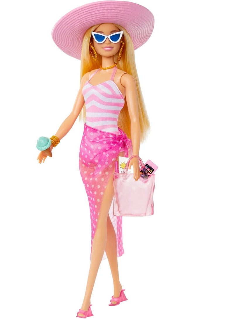 Barbie Beach Glam Doll With Accessories - Image 1
