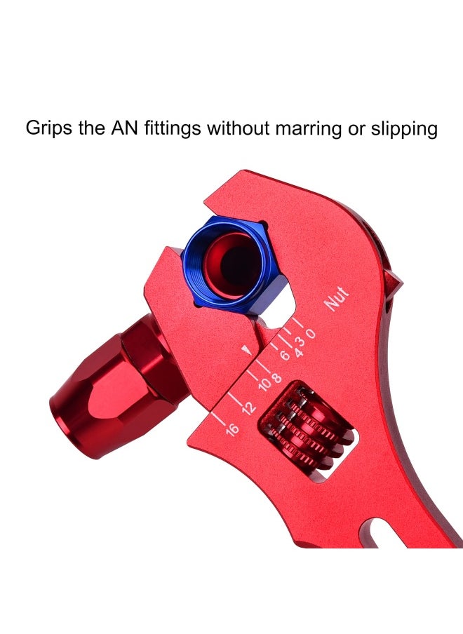 Generic - Evil Energy  An Hose Fitting Adjustable Wrench Spanner Lightweight Aluminum 3An-16An Red - Image 1