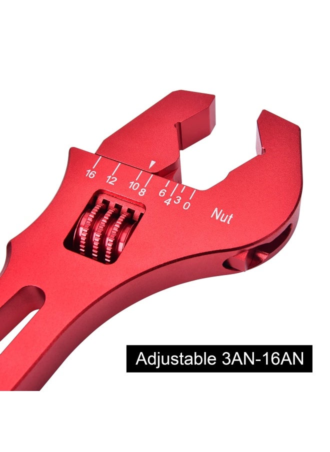 Generic - Evil Energy  An Hose Fitting Adjustable Wrench Spanner Lightweight Aluminum 3An-16An Red - Image 1
