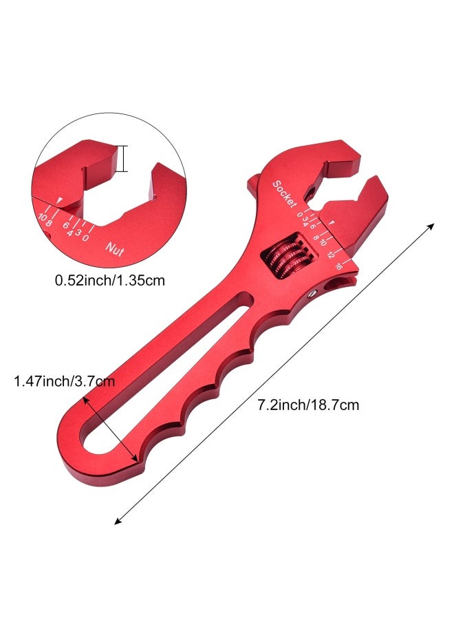 Generic - Evil Energy  An Hose Fitting Adjustable Wrench Spanner Lightweight Aluminum 3An-16An Red - Image 1