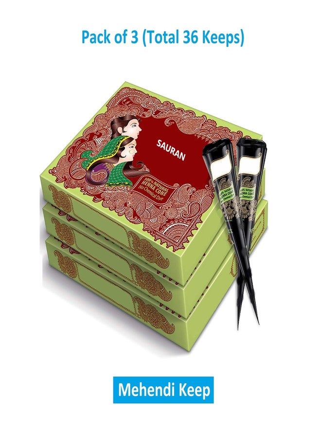 SAURAN مخروط سوران مهندي كيب دولهان مهندي (عبوة من 36 قطعة) - Image 2