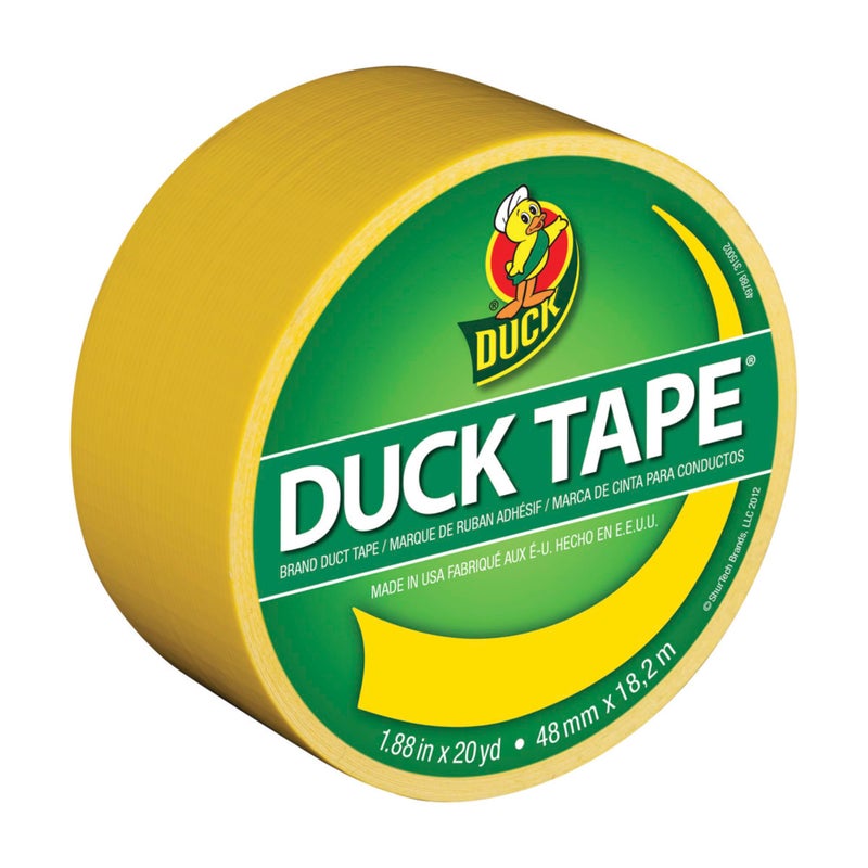 Duck Brand 1304966 Color Duct Tape, Yellow, 1.88 Inches x 20 Yards, 1 Roll - Image 1
