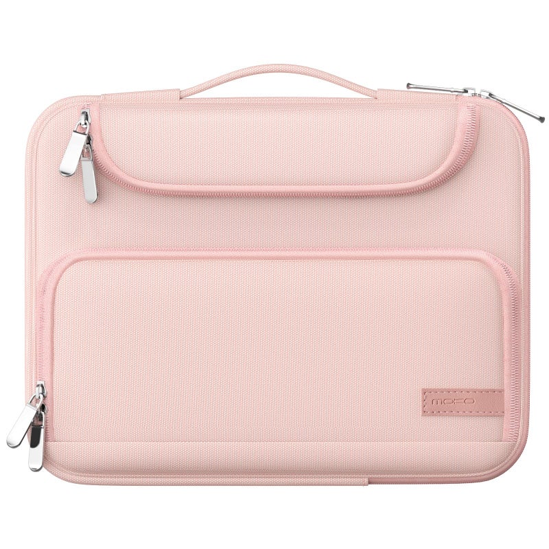 MoKo 9-11 Inch Tablet Sleeve Bag, Fits iPadAir 5/4th 10.9, iPadPro 11 Inch, iPad 9/8th 10.2, iPad 10th 10.9, Tab S8/S9 11",Waterproof Polyester Bag with Double Pockets,Retractable Handle, Pink - Image 1