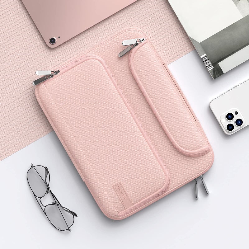 MoKo 9-11 Inch Tablet Sleeve Bag, Fits iPadAir 5/4th 10.9, iPadPro 11 Inch, iPad 9/8th 10.2, iPad 10th 10.9, Tab S8/S9 11",Waterproof Polyester Bag with Double Pockets,Retractable Handle, Pink - Image 2