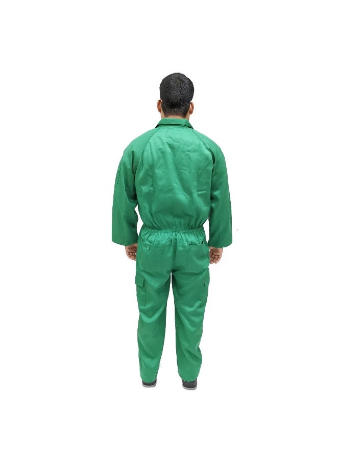 TAHA Twill fabric Protective Workwear Coverall | Full-Body Industrial Safety Suit for Industrial and Workplace for Construction, Manufacturing & Hazardous Workplace | Green | Size-M  - Image 2