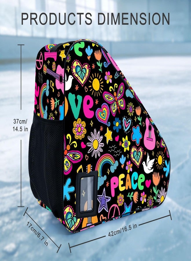 Bzocm Peace Skate Bag For Ice Roller Inline Skates With Adjustable Shoulder Strap Fit Women Men Adults - Image 2