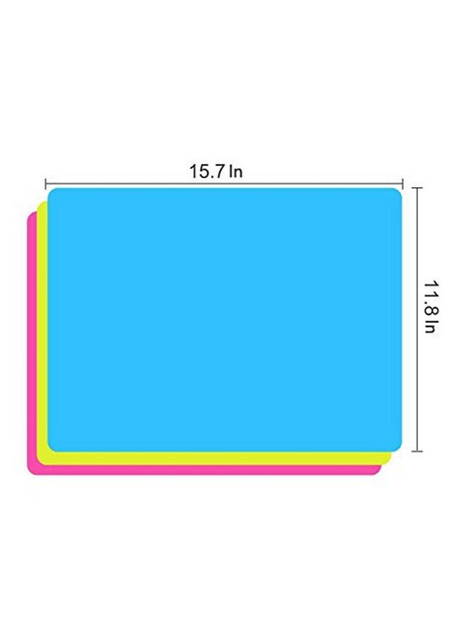 TDHDIKE 3 Pack Silicone Mat Large Silicone Sheets For Crafts Liquid Resin Jewelry Casting Molds Mat Silicone Placemat 15.7” X 11.8” (Blue & Rose Red & Green)  - Image 3