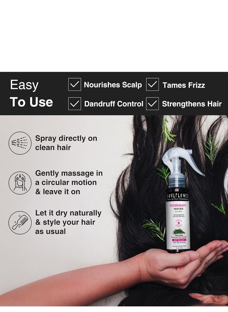 Soulflower Soulflower Rosemary Water spray with mint For Hair growth, Hair fall control, Scalp health, Hair damage protection, Anti frizz 100ml - Image 4
