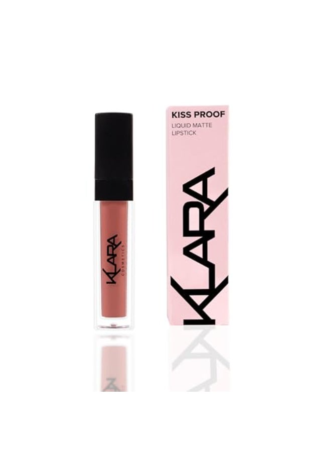 Klara Cosmetics Kiss Proof Lipstick 22 Liquid Matte Nude Natural Long Lasting 100 Color Pigment - Image 3