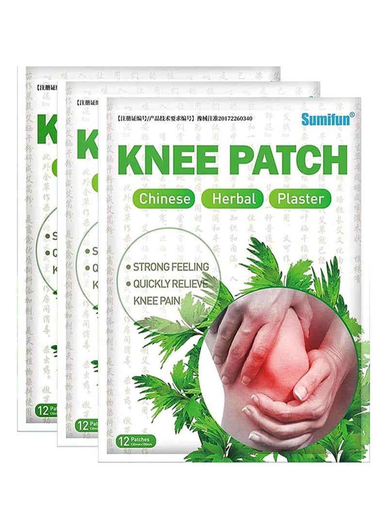 Sumifun Knee Pain Relief Patch 36 Pcs, Long Lasting Relief of Muscle Joint, Shoulder and Neck Pain Relief Patches, Herbal Heat Compress Knee Patch - Image 1