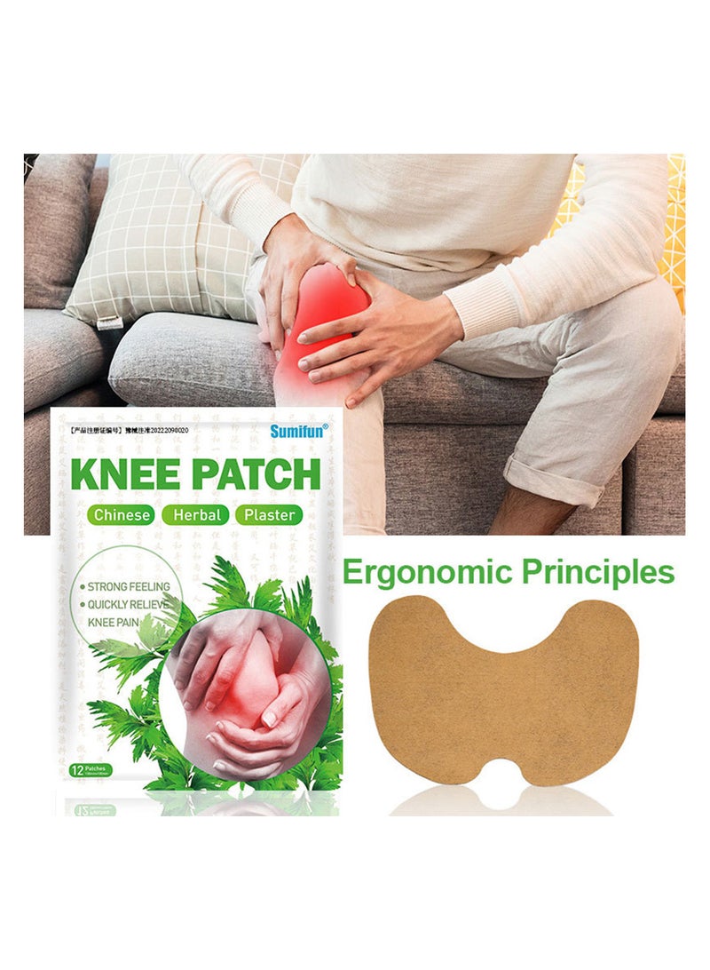 Sumifun Knee Pain Relief Patch 36 Pcs, Long Lasting Relief of Muscle Joint, Shoulder and Neck Pain Relief Patches, Herbal Heat Compress Knee Patch - Image 2