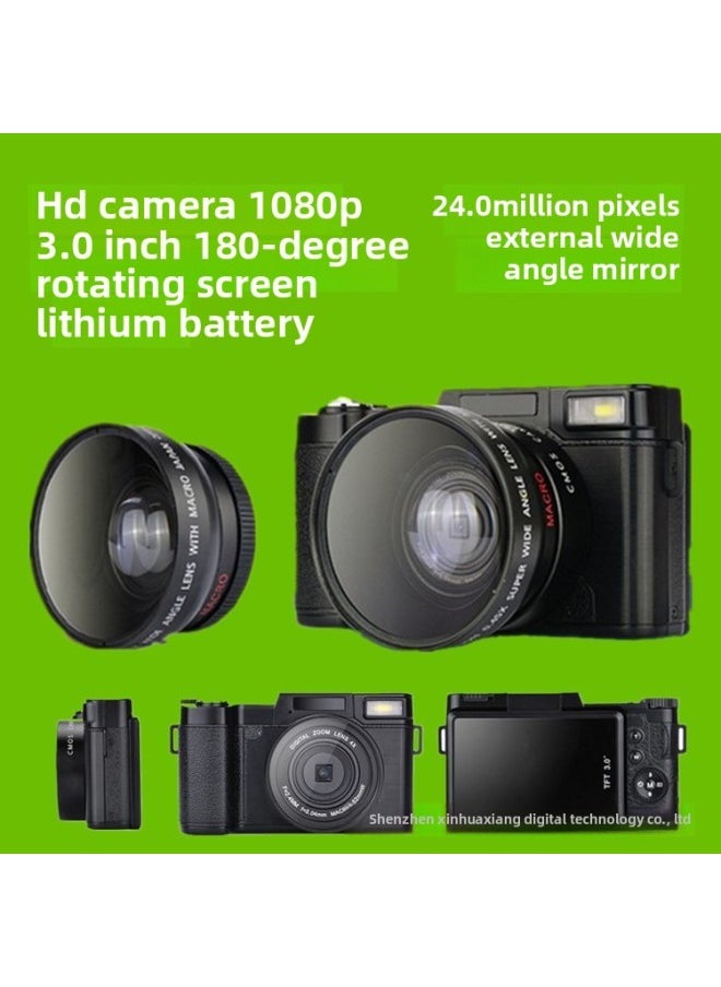Generic Direct Supply 2.7K Micro Single Digital Camera Digital Camera Beauty Flip Camera Selfie DCR2-Body Color:32GB Card + Card Reader To Transfer Connector  - Image 2