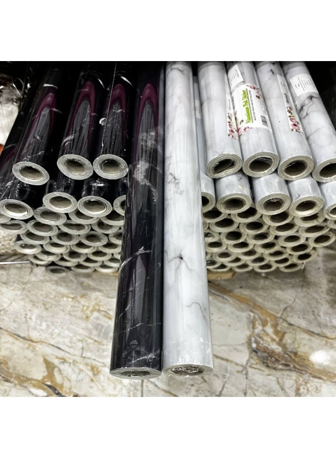 Modern Marble Self-Adhesive Wallpaper 60 cm × 5 m – Waterproof – Easy to Cut & Apply – Ideal for Kitchen & Furniture Renovation - Image 5