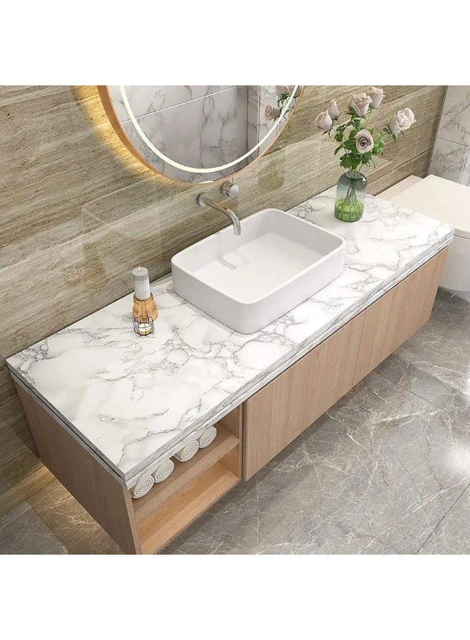 Modern Marble Self-Adhesive Wallpaper 60 cm × 5 m – Waterproof – Easy to Cut & Apply – Ideal for Kitchen & Furniture Renovation - Image 2