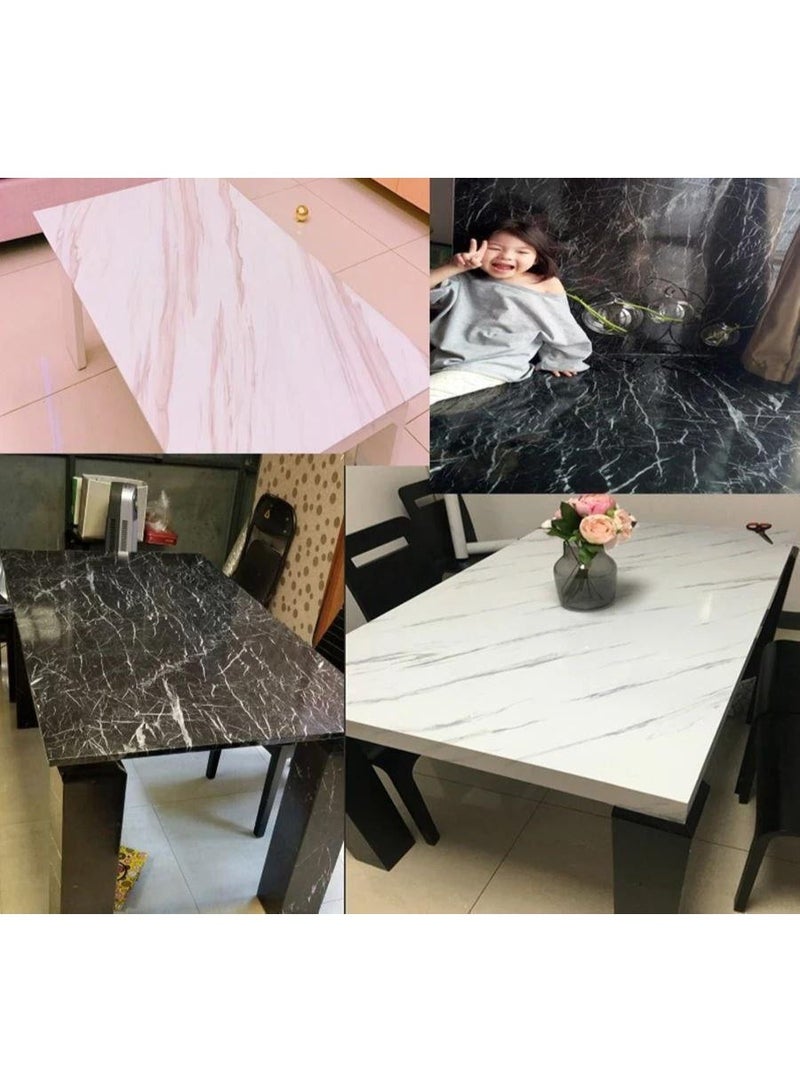 Modern Marble Self-Adhesive Wallpaper 60 cm × 5 m – Waterproof – Easy to Cut & Apply – Ideal for Kitchen & Furniture Renovation - Image 4