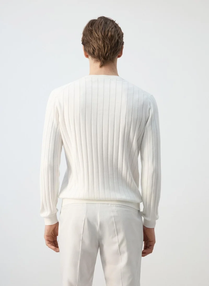 Mango Man 100% Cotton Fine-Knit Sweater