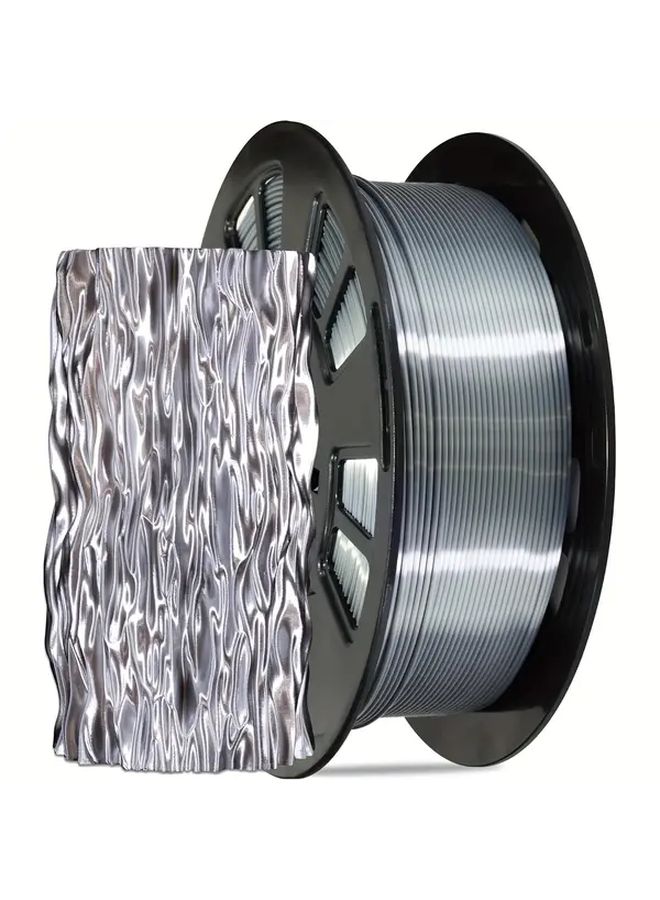 Silk Silver PLA Filament 1.75mm 250g Spool High Gloss Consistent Quality For FDM 3D Printers - Image 3