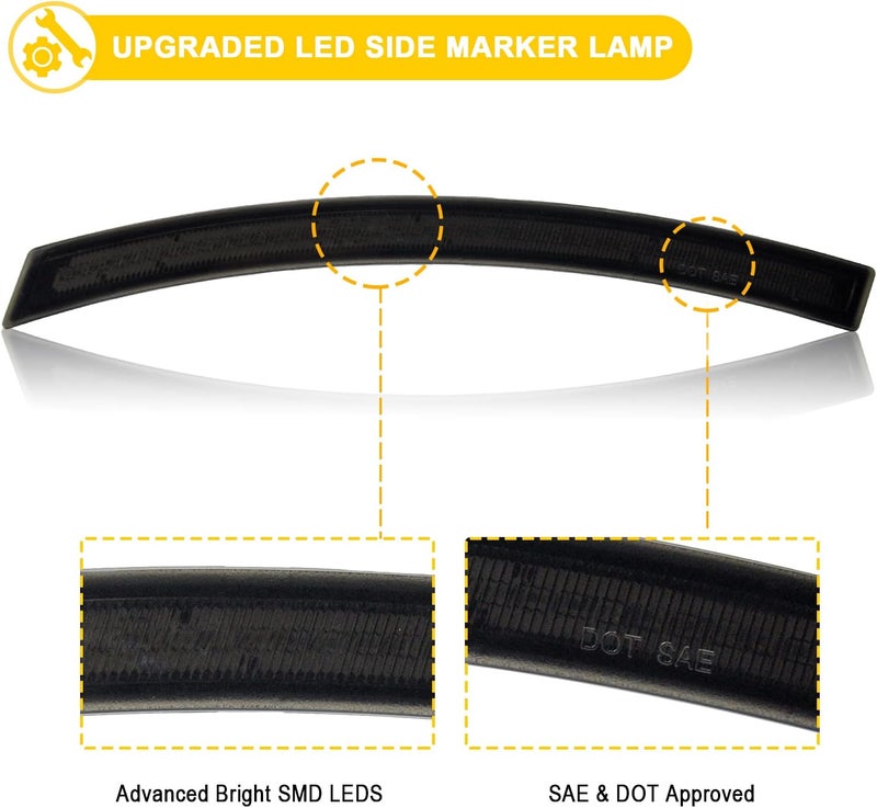 R&F Auto 4PCS Smoked Lens LED Side Marker Lights for Corvette C7 (2014-2019) - Image 4