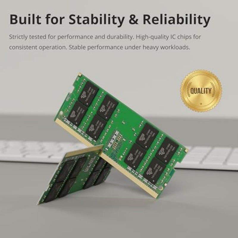 ذاكرة وصول عشوائي للكمبيوتر المحمول، كمبيوتر صغير، الكل في واحد: DDR4 3200 ميجا هرتز، طقم 32 جيجا بايت 2x16 جيجا، SODIMM 260-pin، 1.2V، CL22، غير مخزن مؤقتًا ECC، أسود - Image 4