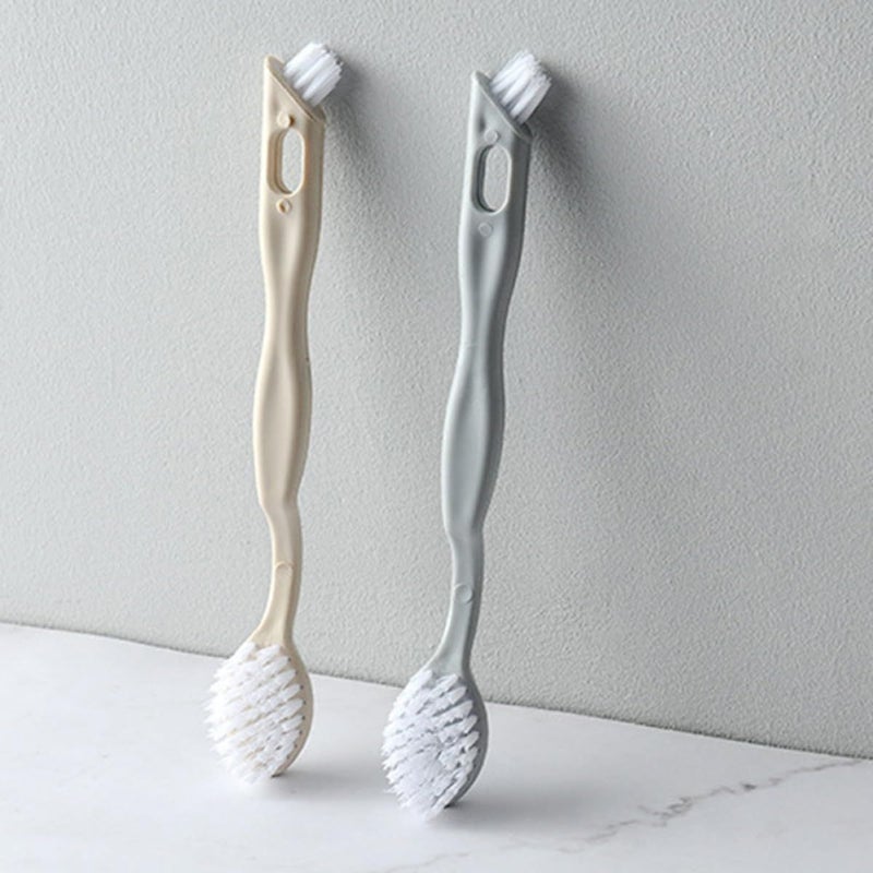 Uonlytech Soft Bristle Long Handle Shoe Cleaning Brush 2pcs Gray Beige - Image 4