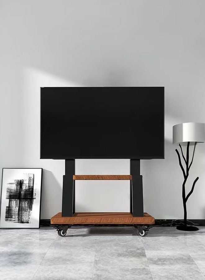 شو وو حامل تلفزيون متنقل بعجلات، حامل تلفزيون أرضي من الفولاذ لتلفزيون مقاس 32-70 بوصة، أقصى دعم VESA: 600*400 مم، يتحمل وزن 50 كجم - Image 1