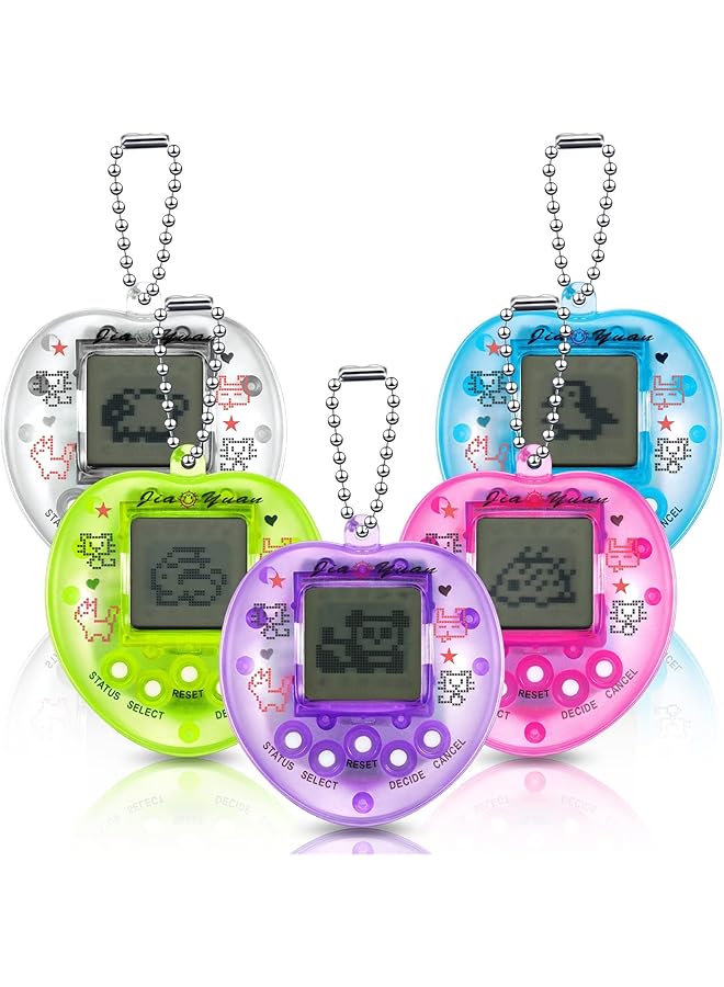 Excefore 5 Pcs Virtual Pets Keychain For Kids Electronic Digital Pets Keychain 168 Pets Retro Handheld Game Machine - Image 1
