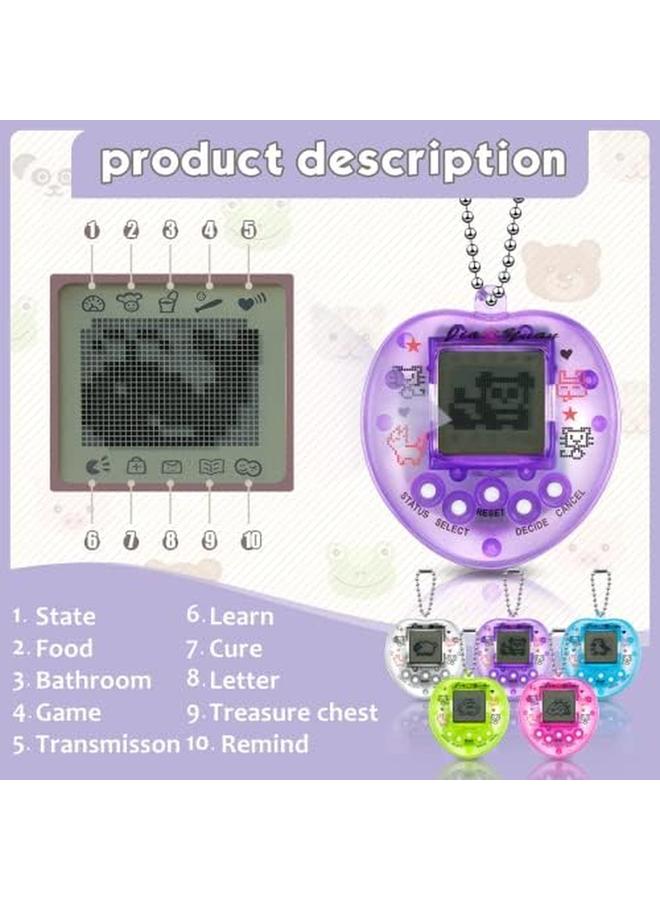 Excefore 5 Pcs Virtual Pets Keychain For Kids Electronic Digital Pets Keychain 168 Pets Retro Handheld Game Machine - Image 2