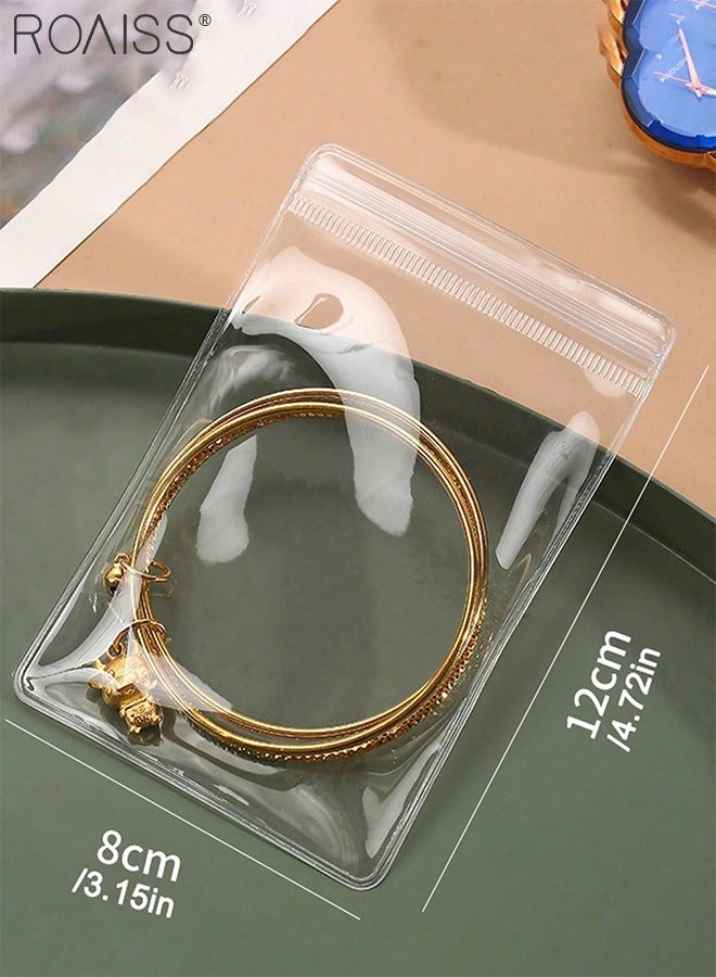 roaiss 16 Pcs Jewelry Storage Bags Set, 1 Pc Snap Jewelry Bag, 10 Pcs Transparent PVC Jewelry Bags, 5 Pcs Zipper Jewelry Organizer Bag , Storage for Earrings, Rings, Necklaces, Multi-functional Portable Small Jewelry Bag - Image 3