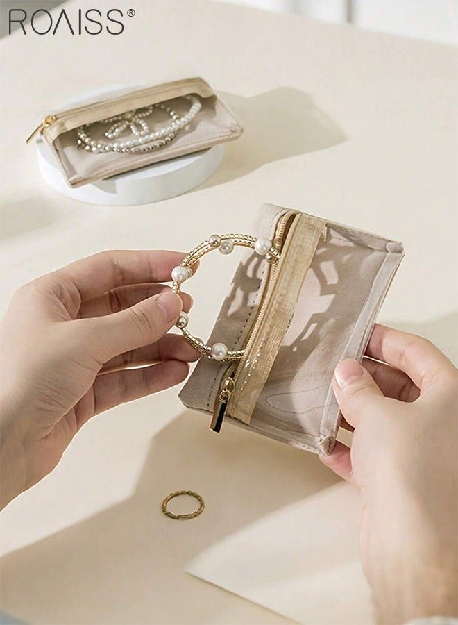 roaiss 16 Pcs Jewelry Storage Bags Set, 1 Pc Snap Jewelry Bag, 10 Pcs Transparent PVC Jewelry Bags, 5 Pcs Zipper Jewelry Organizer Bag , Storage for Earrings, Rings, Necklaces, Multi-functional Portable Small Jewelry Bag - Image 5