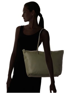 LACOSTE Lacoste bag Women's L12.12 Concept Fashion Versatile Large Capacity Large Size Zipper Handheld Shoulder Bag Tote Bag Large Army Green 45cm * 30cm * 12cm  - Image 2