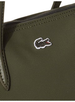 LACOSTE Lacoste bag Women's L12.12 Concept Fashion Versatile Large Capacity Large Size Zipper Handheld Shoulder Bag Tote Bag Large Army Green 45cm * 30cm * 12cm  - Image 4