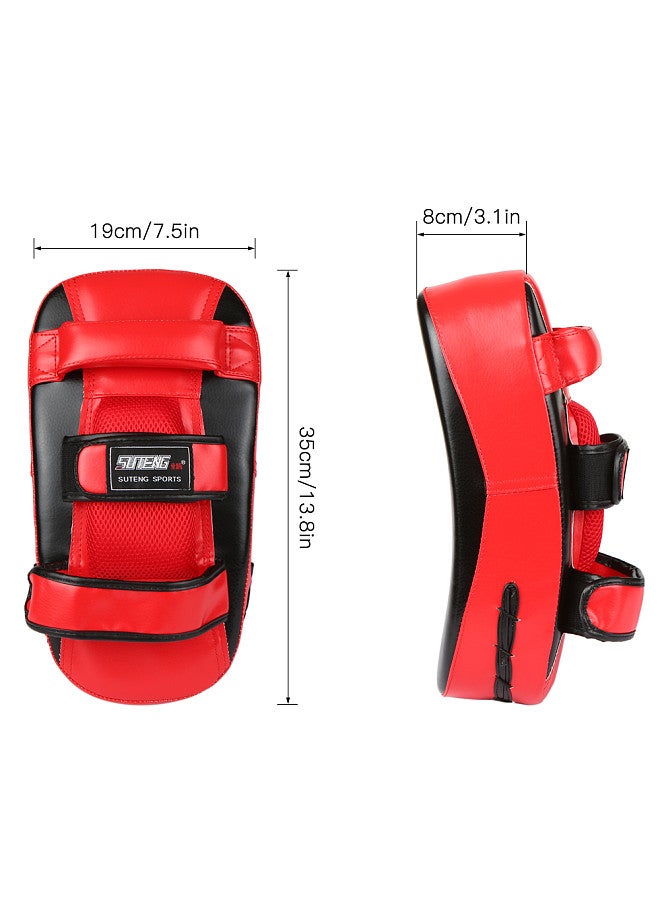 SUTENG Boxing Glove Kick Boxing Muay Thai Punching Pad Curved Strike Shield Boxing Training Mitt Punching Pad Outdoor Sports Mitten Boxing Practice Equipment Boxing Pad Arm Pad  - Image 3