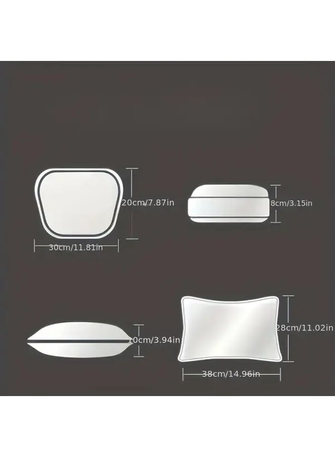 Universal Faux Leather Car Headrest And Lumbar Support Set Mocha Ergonomic Neck Support - Image 2