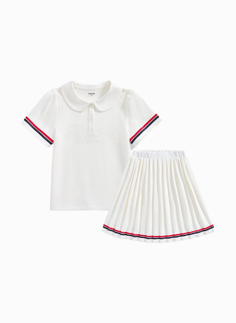 بالابالا Kids Girl Knit Short Sleeve Suit