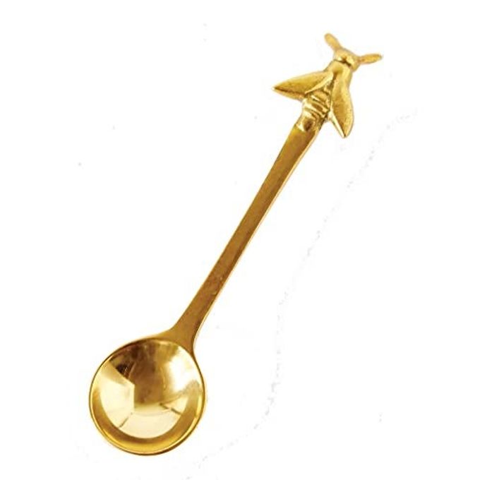 Creative Co-op Bumble Bee Themed Gold-Colored Brass Spoon - Image 2