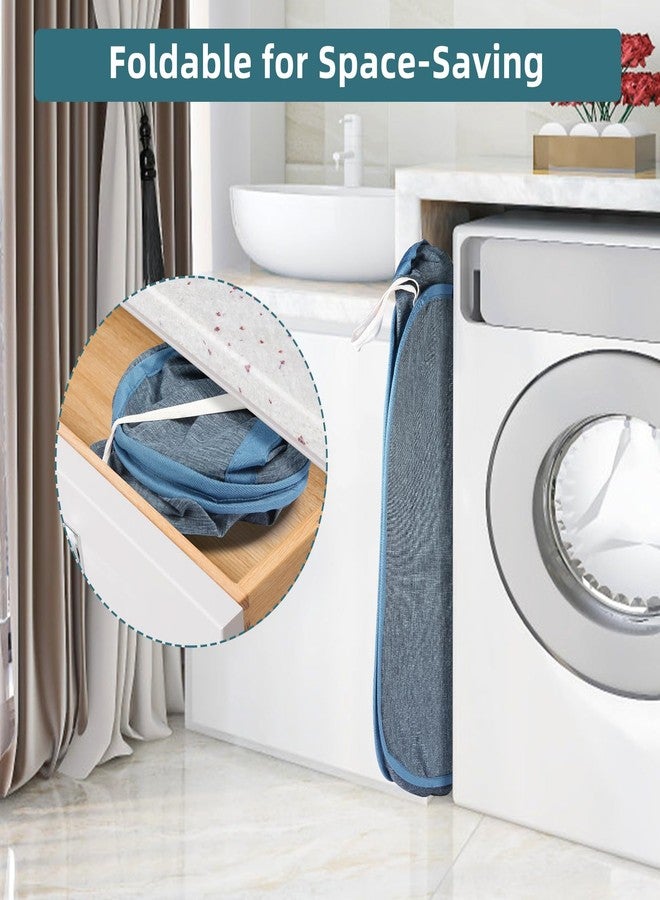 BATTOO Collapsible Laundry Baskets, Tear Proof Pop Up Laundry Hamper with Dual Handles, Durable Foldable Laundry Basket, Easy to Carry Laundry Hamper for Home, Laundry Room, Bedroom, Dorm, Travel Blue - Image 3