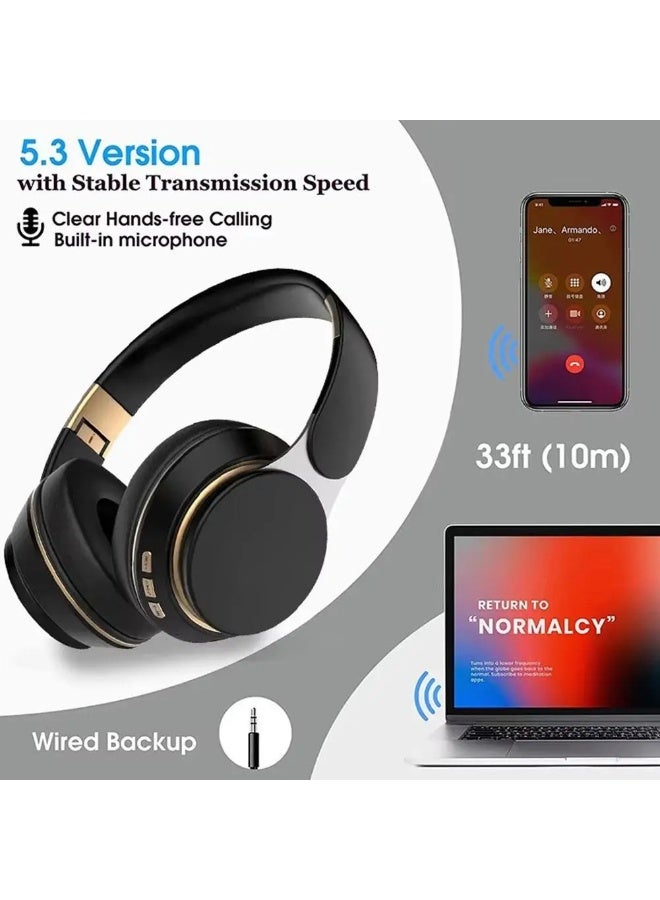 Wireless Over-Ear Headphones - Wireless 5.3, Long Battery Life, Soft Earmuffs, HD Sound, Portable & Adjustable for Outdoor Sports and Commuting, Outdoor Sports Headphones|Modern Wireless Headphones|Comfortable Earmuffs - Image 1