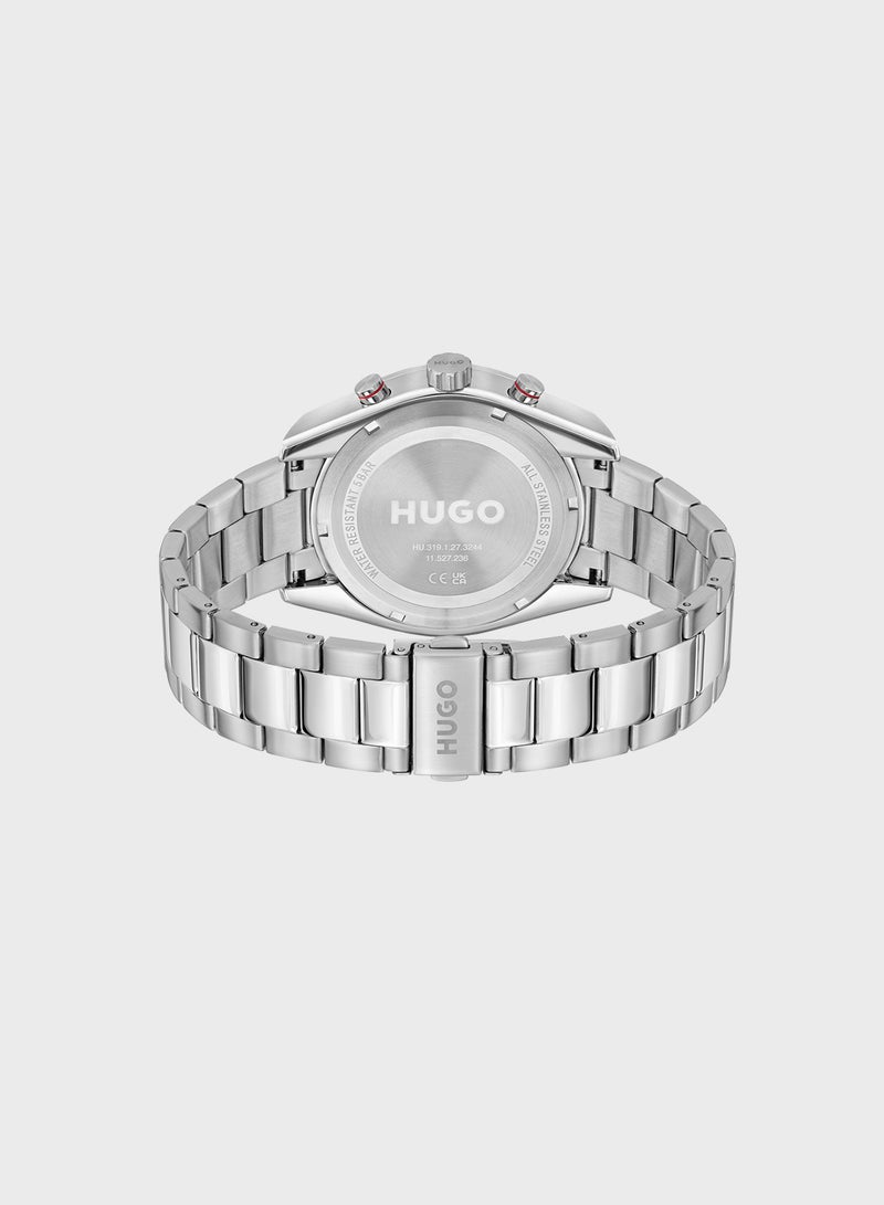 HUGO #Fast Collection Analog Multifunction Quartz Watch For Men With Silver Stainless Steel Bracelet - 1530373 - Image 2