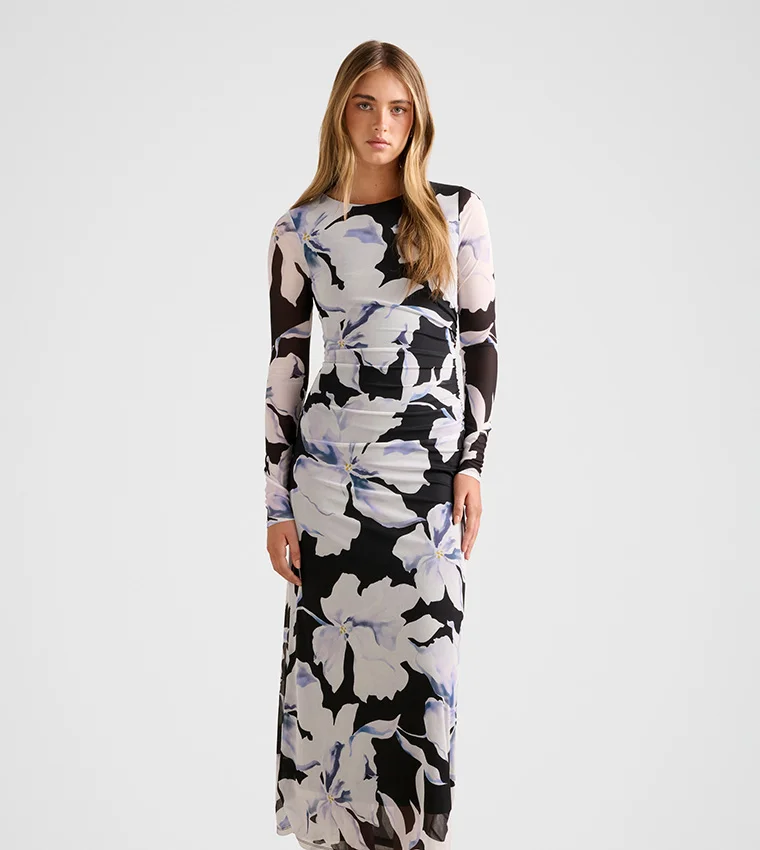 فورايفر نيو Amaya Long Sleeved Mesh Midi
