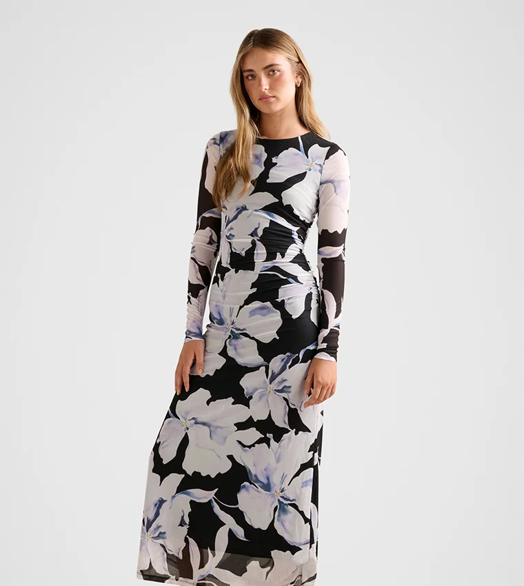فورايفر نيو Amaya Long Sleeved Mesh Midi