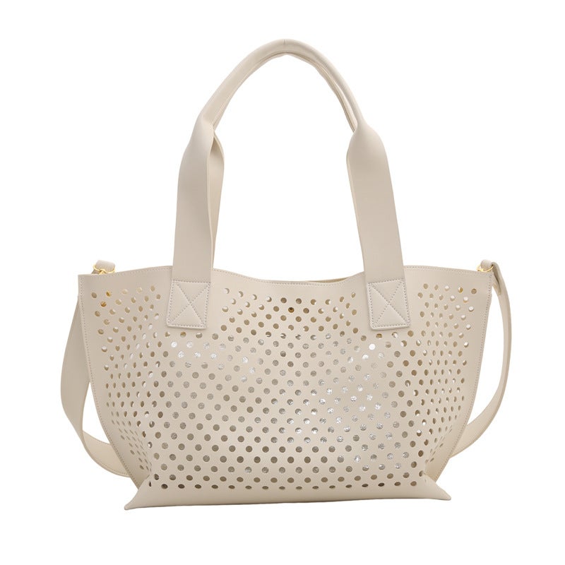 Hollow Shoulder Tote Bag Large Capacity Bag For Women Fashion Versatile Casual Work Clothing Large Bag Crossbody Bag - Image 1
