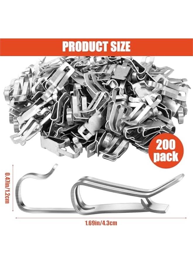 Arabest 200 Pcs  Light Clips Metal Gutter Hooks for Outdoor Xmas Hangers for Shingles Roof Seasonal Lighting Gutter Clips Hanging Festival Xmas Outside Decoration  - Image 2