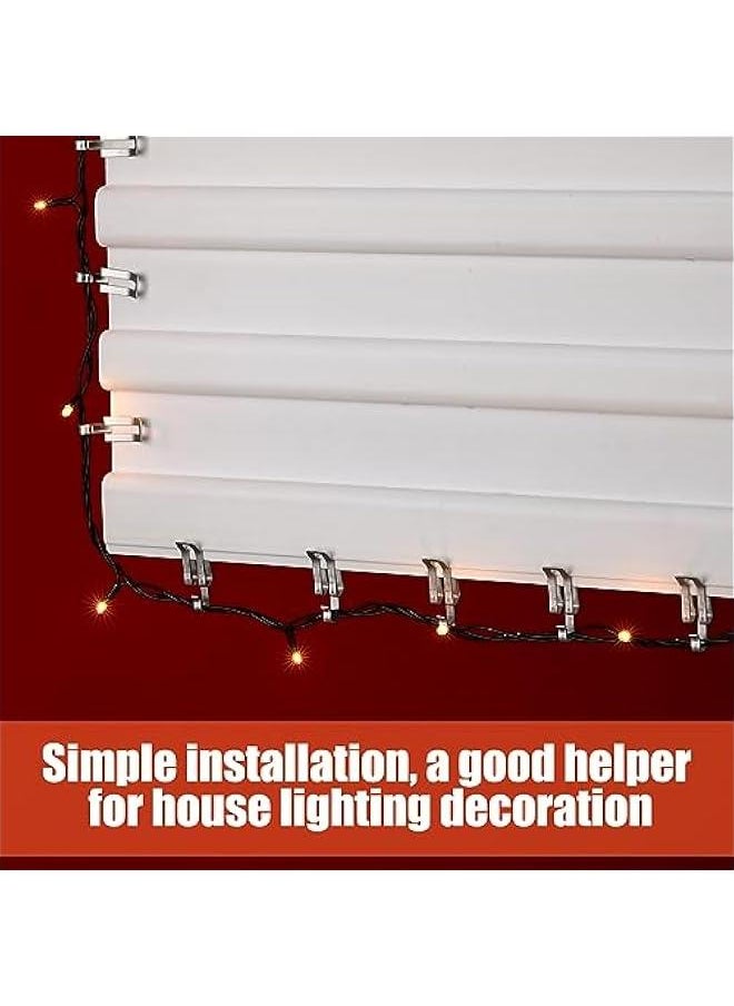 Arabest 200 Pcs  Light Clips Metal Gutter Hooks for Outdoor Xmas Hangers for Shingles Roof Seasonal Lighting Gutter Clips Hanging Festival Xmas Outside Decoration  - Image 5