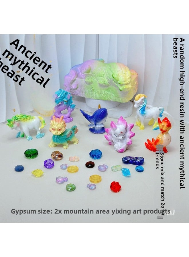 Archaeological Digging Children's Tyrannosaurus Rex Skeleton Model Treasure Digging Toys Treasure Hunting Hand Digging Gem Stall Plaster Blind Box-Color:Super Dragon Egg (without Tools) - Image 5