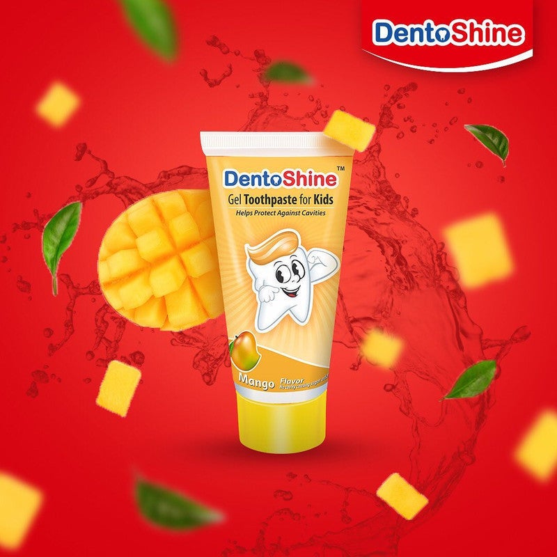 DentoShine Kids Gel Toothpaste 80g - Mango - Image 1