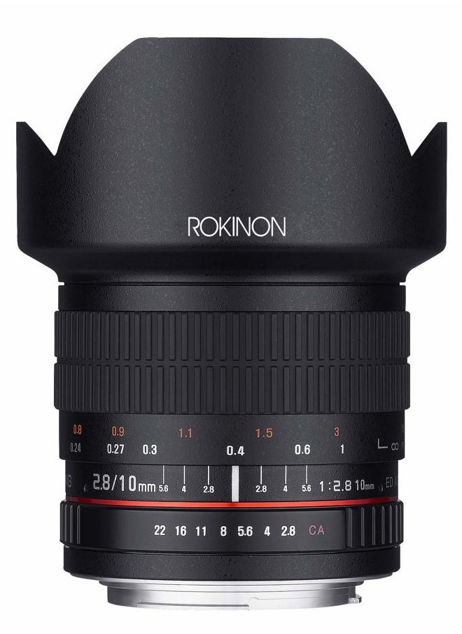 Rokinon 10mm F2.8 ED AS NCS CS Ultra Wide Angle Lens for Canon EF-M Mount Compact System Cameras (10M-M)  - Image 1