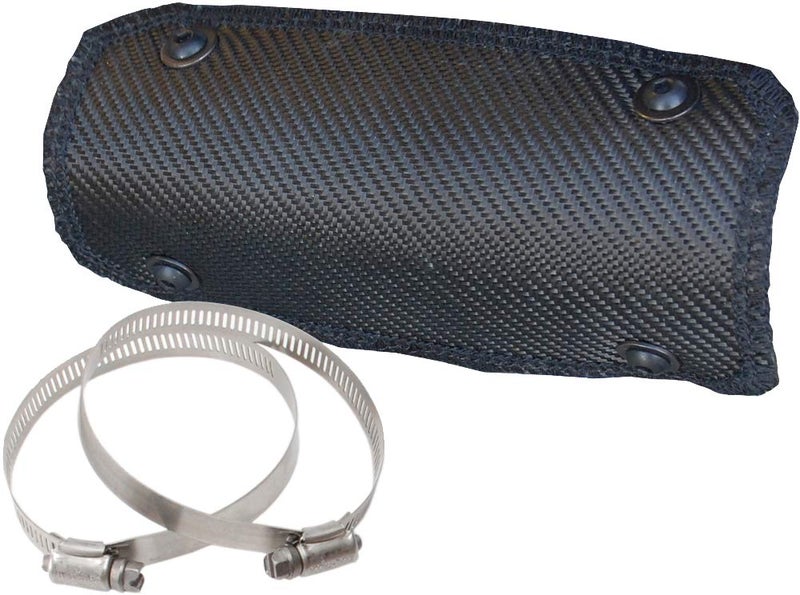 Design Engineering 010496 ONYX Series 4" x 8" Pipe Heat Shield with Stainless Steel Clamps - Image 1