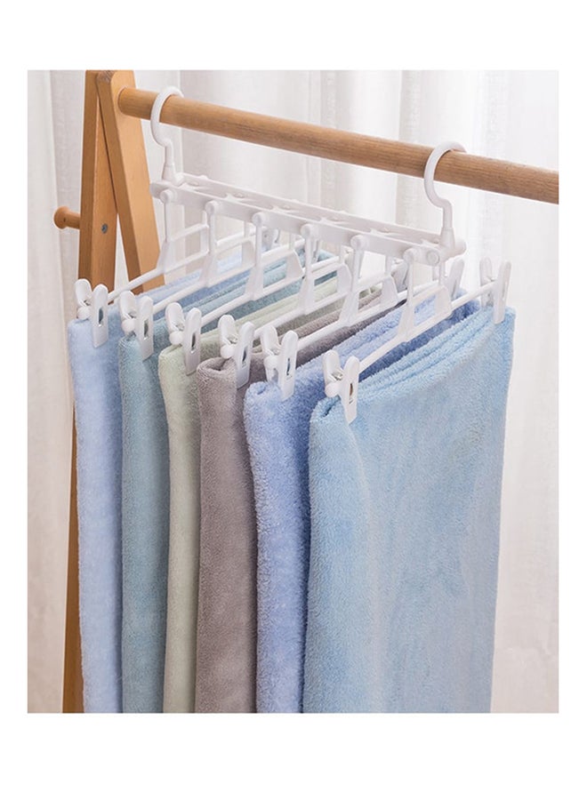 Multi Functional 180 Degree Drying Pants Rack Clothes Plastic Hanger With Anti-Slip Clip Silver 34.5x34x27cm - Image 5