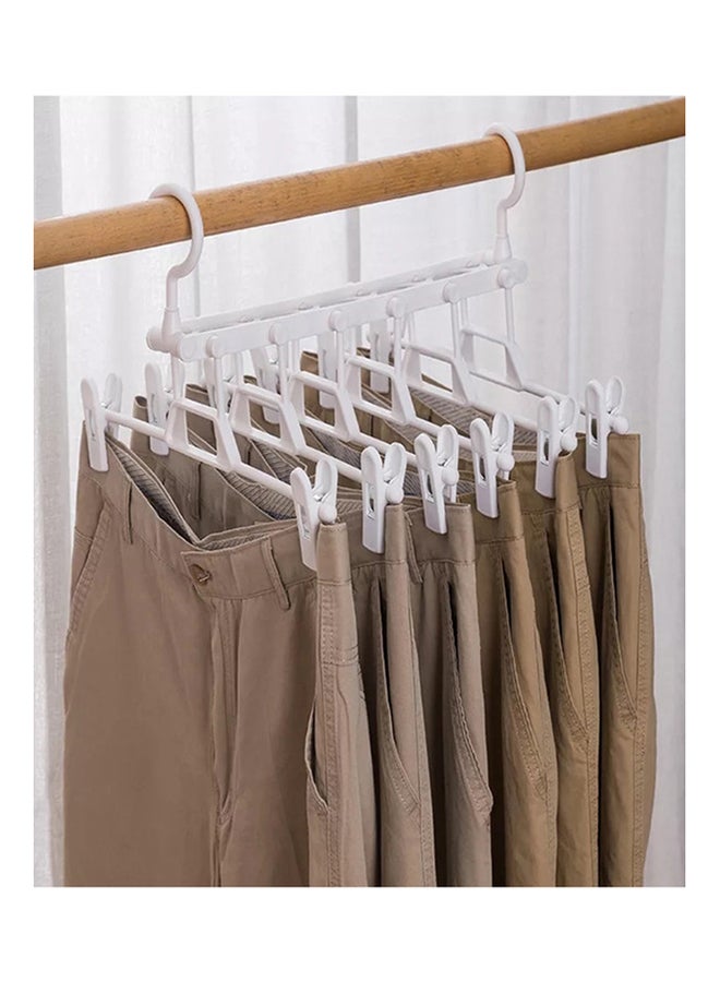 Multi Functional 180 Degree Drying Pants Rack Clothes Plastic Hanger With Anti-Slip Clip Silver 34.5x34x27cm - Image 3